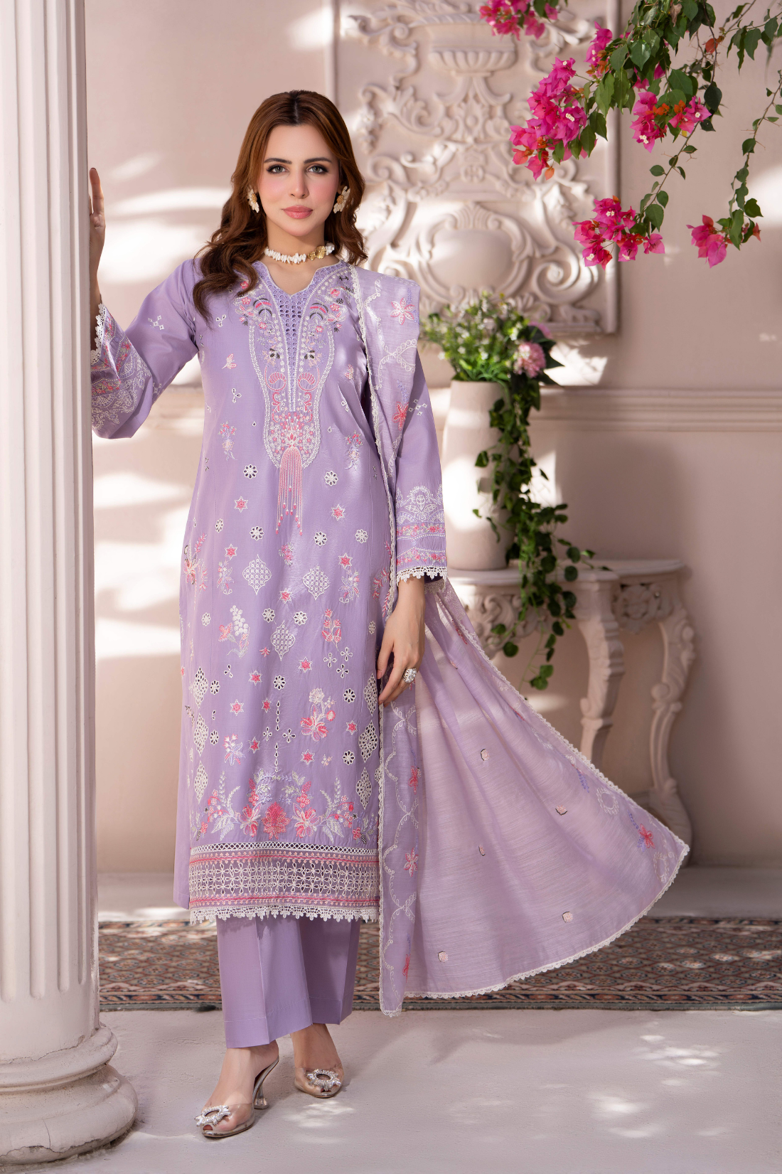 Lilac Gulnaar - 3pc Suit Ready to wear