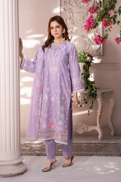 Lilac Gulnaar - 3pc Suit Ready to wear