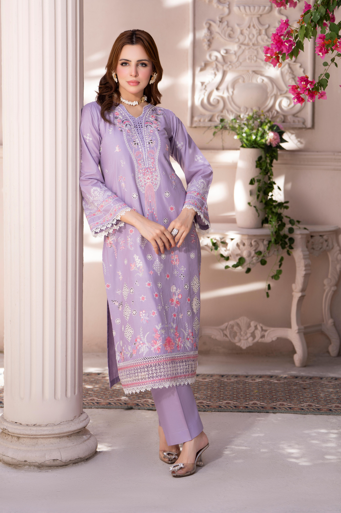 Lilac Gulnaar - 3pc Suit Ready to wear