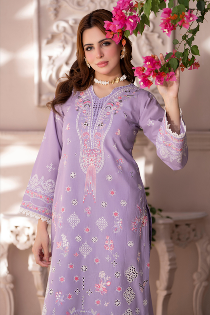 Lilac Gulnaar - 3pc Suit Ready to wear